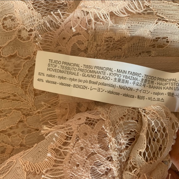 ZARA Lace top NWOT gorgeous nude color size M - Picture 7 of 9